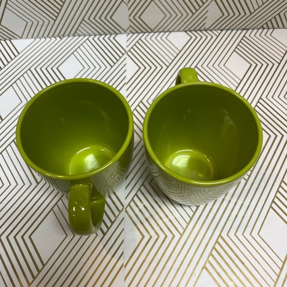 Vintage Corelle Coordinates Lime Green Stoneware Coffee Mugs Set Of 2 - Picture 2 of 8